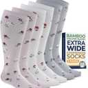 Pembrook 3 Pairs Plus Size Compression Socks Wide Calf - Bamboo Viscose Compression Socks for Women Wide Calf (XXL)