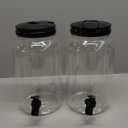 Havawish 2 Pcs 1 Gallon Plastic Beverage Dispenser with Spigot Clear Summer Kitchen Fridge Drink Dispenser for Parties Lemonade Juice Tea Beer Cold Water(Black,Cylinder)