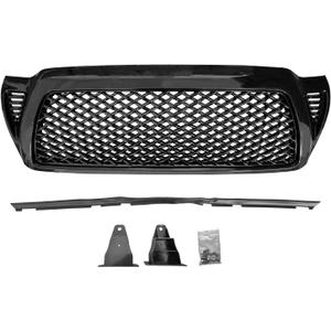 Glossy Black Front Bumper Grille For Toyota Tacoma 2005-2011