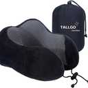 Travel Pillow, Best Memory Foam Neck Pillow Head Support Soft Pillow for Sleeping Rest, Airplane Car & Home Use (Black)