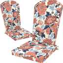 LVTXIII Adirondack Chair Cushions 48x20x2.5 Inch, Water Repellent, Fade Resistant, High Back Outdoor Rocking Chair Cushions for Patio Furniture, 2 Pack, Vibrant Blossom