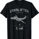 C-141 Starlifter Airplane Estb 1963 Vintage Style Pilot T-Shirt, XL