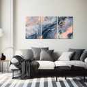 Abstract Canvas Wall Art 3 Piece Blue Pink and Gold Picture Prints Fluid Marble Texture Paintings for Living Room Bedroom Bathroom Decor Framed(Abstract-5,16.00" x 24.00" x 3Pcs)