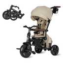 QPlay Toddler Bike Stroller for Baby 10 Months to 6 Years Old, 8-in-1 Foldable Stroller Bike for Toddlers 3-5 Boys & Girls Gifts Trike Adjustable Handle, Triple Footrest, Canopy & Storage Bag, Beige