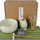 Inmorven Matcha Whisk Set, 7 Pcs Matcha Kit Includes Matcha Bowl, Whisk & Holder, Bamboo Scoop, Scoop Rest, Sifter & Tea Towell - Japanese Tea Tools For Ceremony Gift