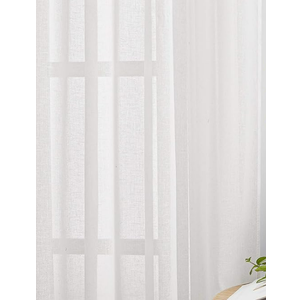 NICETOWN White Sheer Linen Curtains for Living Room 84 inch Length 2 Panels Set, Grommet Semi Sheer Privacy with Light Filtering Flax Window Treatments for Bedroom, W52 x L84