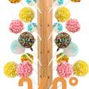 Wood Cake Pop Stand 36 Holes with Spinning Base,Cake Pop Holder Stand for Dessert Table,Lollipop Holder Candy Table Display, Dessert Stand for Wedding Birthday Baby Shower Parties Anniversaries (1 Pack)
