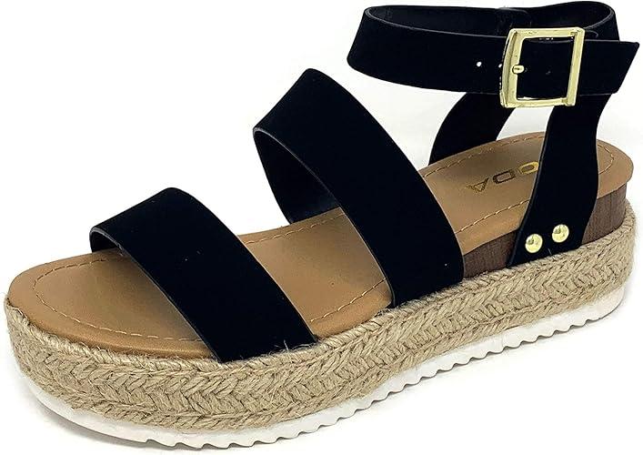 Soda Clip Womens Casual Espadrilles Trim Flatform Studded Wedge 7.5