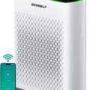 Air Purifiers for Home Large Room Up to 2400 Ft with Smart WiFi Air Quality Monitor Sleep Mode, Powerful Air Purifier for Bedroom Office Living Room HAP602WF