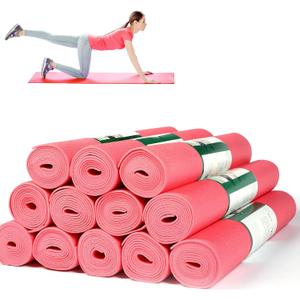 Amylove 12 Pieces Yoga Mats Bulk 68x24x0.12 Inch Exercise Non Slip Fitness Workout Mats for Women Men Home Workout Gym Yoga (Pink)