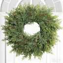 Christmas Decorations Christmas Cedar Wreath 26inch Large Christmas Wreaths for Front Door with Red Berry Wreaths Winter Door Wreath for Window Holiday Fireplace Indoor Outdoor Xmas Decor