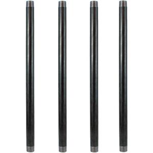 GeilSpace 3/4"  24" Heavy Duty Pre-Cut Grey Metal Pipe, Industrial Steel Fits Standard 3/4 Inch Threaded Pipes and Fittings - Vintage DIY Industrial Shelving (3/4"  24", Grey) (Gray)