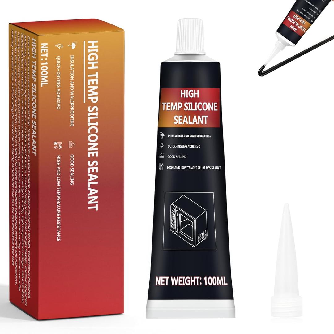 100ml Black Oven Heat Resistant Glue, High Temperature Adhesive Fixes Cracks High Temperature Resistance, High Temp Glue Suitable for Oven, Grill, Microwave