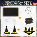 6 Set Felt Halloween Place Card Holders with 6 Pcs Place Cards and 6 Pcs Witch Hats Place Card Holders Table Number Photo Holder Table Decor for Halloween Party Wedding Birthday Decorations