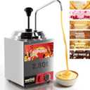 WantJoin Nacho Cheese Dispenser with Pump - 2.8Qt Nacho Cheese Warmer Commercial Hot Fudge Dispenser W/5-Level Temperature Adjustment for Stainless Steel Hot Fudge Warmer, Cheese Caramel
