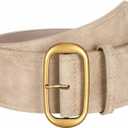 SUOSDEY Women Wide Waist Belt for Dresses Suede Chunky Belt with Gold Buckle Fashion Thick Waist Belt for Women Dresses, Size: Fit Waist Szie 32''-37''