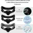 Globular Cluster F3 V3 Magnetic Facial Interface for Quest 3, Flexible and Adaptive Frame with Multi-Material Pads, Not Compatible with Quest 3S or Official Charging Dock