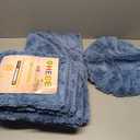 HEBE Bathroom Rugs Sets 5 Piece, Soft Absorbent Microfiber Bath Mat for Bathroom, Non Slip Washable Bath Rug Set with Toilet Cover, Bath Runner and U-Shaped Contour Toilet Rug, Blue (18"x26"+20"x32"+20"x48"+U20"x24"+Cover19"x21")