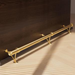 PVD Gold Brass 8FT Foot Rail Kit, 2" O.D 304 Stainless Steel, Floor Standing Bar Foot Rail Kit, Heavy Duty Undercounter Foot Railing for Kitchen Island, Pub, Restaurant, Home Bar, Counter