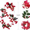 5.9 Ft Artificial Bougainvillea Flowers Garland Silk Bougainvillea Vines Faux Long Bougainvillea Vines for Wedding Arch Wall Decorations Centerpieces Table Runner (Fuchsia - Pack of 2)