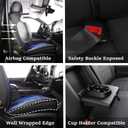 JOJOBAY Chevy Silverado Seat Covers,Leather Seat Covers for GMC Sierra,Custom Fit 2007-2026 1500 2500HD 3500HD Crew Double Extended Regular Cab,LT LZT RST(Full Set,Black Blue)