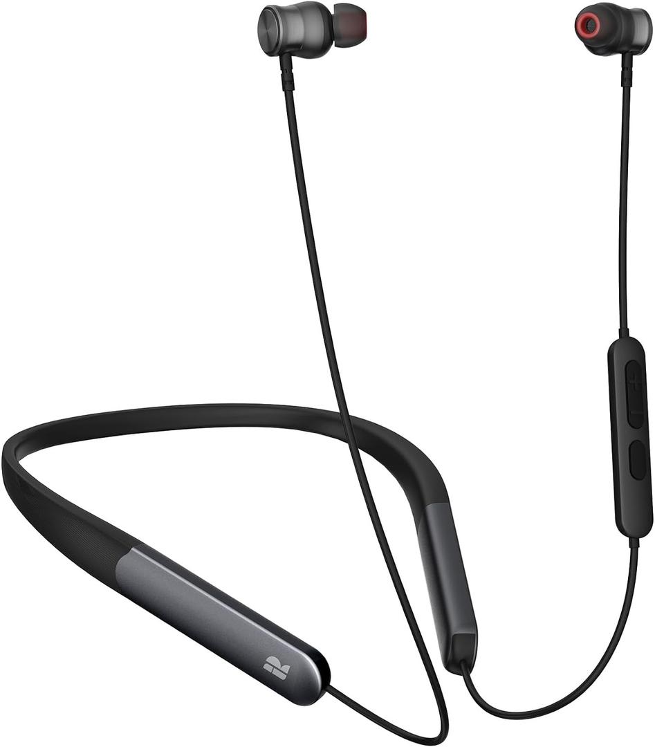Rythflo Bluetooth Headphones, 150H Playtime Wireless Bluetooth Earbuds w/Mic in-Ear Magnetic Neckband Earphone, IPX7 Sweatproof Deep Bass Headset for Home, Traveling, Outdoor, Business Trips (Black)
