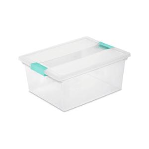 Sterilite 2-Pack Clip Box, Stackable Clear Plastic Bins with Latching Lids, Deep - Writing, Arts or Crafts Supplies Storage Containers for Home, Office, Classroom and Workshop Organization
