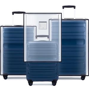 3 Pieces Thicken Clear Luggage Cover Protector with Tag Pocket, 20" 24" 28" PVC Luggage Covers for Suitcase Waterproof Dustproof Anti-scratch Travel Suitcase Covers Case for Wheeled Luggage