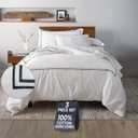Ella Jayne Twin Duvet Cover 100% Cotton Percale Soft Black Design 2 Pcs | Duvet Cover Twin | Soft Cotton Percale | 68 x 90 Inch Cover | Includes 1 Matching Pillow Sham | Black Design