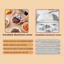50PCS Reusable Aluminum Foil Food Covers,Aluminium Foil Elastic Food Bowl Storage Covers,Pop-Up Tin Foil Food Insulation Cover, Heat Shield Lids for Refrigerator Storage