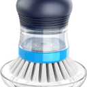 MR.SIGA Soap Dispensing Palm Brush Storage Set, Kitchen Brush with Holder for Pot Pan Sink Cleaning, 1 Set