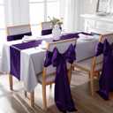 KKJIAF 2 Pack Purple Table Runners 12 x 108 Inch, Rectangular Smooth Satin Silk Table Runner for Wedding, Banquet, Birthday Party Decoration