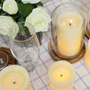 Eldnacele LED Flameless Flickering Candles Optical Fiber Wick with 10-Key Remote and Timer, Battery Operated Wax Candles Set of 6 Home Decoration(D3 x H3 4" 5" 6" 7")