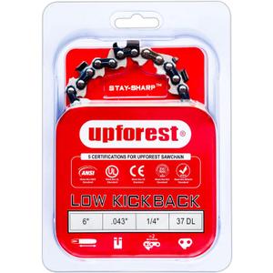 6 Inch Mini Chainsaw Chain 1/4" Pitch- .043" Gauge 37 Drive Links Low Kickback,Blade,Superior Lubrication,Hand Held,Fits All 37 Drive Link 6-inch cordless lithium chainsaws on the market.(40ETP37X1)