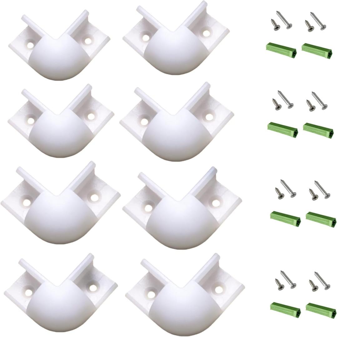 8-Pack 16X16MM V Shape LED Strip Channel 270 Degree White Connector, 45 Curved Cover Profile Outer Corner Kit,Positive Angle Turning link Solution With Mounting Kit