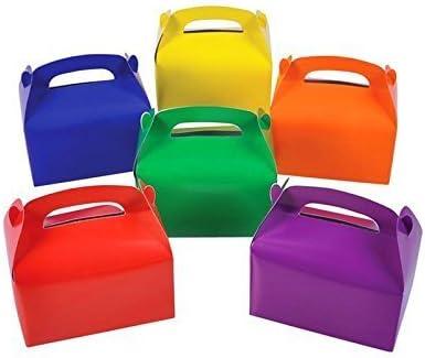 Adorox Cardboard Bright Colors Treat Boxes Favors Children Birthday Party Event Goody Bags (Assorted (12 Treat Boxes))