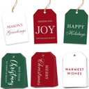 Christmas Gift Tags - 48 pcs Present Tags with Rope for Personalizing Your Holiday Gifts, DIY, Xmas Decorations & Gift Labels, Gift Tags for Presents, Christmas Name Tag for Gifts Decor
