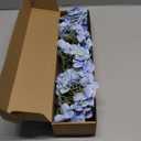 ZYTUYO 5PCS Blue Hydrangea Artificial Flowers Small Fake Latex Real Touch Hydrangeas Flowers with Stems Faux Silk Bouquet for Home Decor Table Wedding Party Outdoor Centerpieces