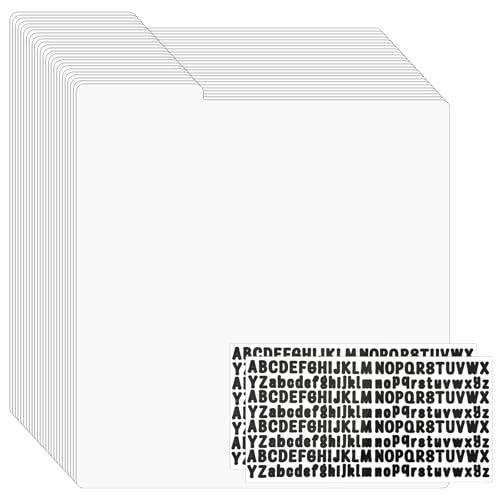 25PCS Vinyl Record Dividers 12 Inches Divider with A-Z Stickers Plastic Vinyl Record Divider for Records, Books & Collectibles, 12.5 x 13.5 Inch