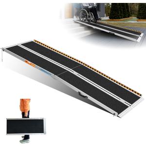 LEMNISCATE 8FT Wheelchair Ramp, Anti-Slip Portable Aluminum Ramps for Home, 800 LBS Capacity Folding Handicap Threshold Wheel Chair Ramps for Home, Entry, Steps, Stairs, Doorways, Curbs, Shed, Car