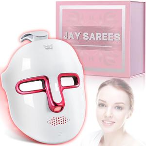 Red-Light-Therapy-for-Face, 7-1 Colors Led Face Mask Light Therapy, Facial Skin Care Mask (White)