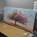 SERIMINO Large Wall Art, Tree of Life Wall Art, Modern Art Wall Decor, Landscape Tree Painting Canvas Prints, Colorful Pictures for Living Room Bedroom Hallway Office House Decorations 24"x48" (Plains Dream Tree)