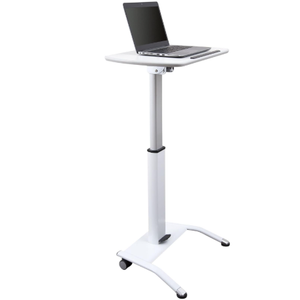 stand up desk pneumatic adjustable height tilting laptop lectern speaker podium (white,25'5eifr)