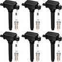 Ignition Coil Packs & Iridium Spark Plugs for Dodge Grand Caravan Durango Journey Jeep Cherokee Wrangler Chrysler Town Country 300 Charger Spark Plugs & Coils 3.6 V6 OE# UF648 - Set of 6