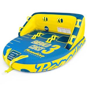 NorEast Outdoors Paradise Water Sports - Emerald Coast Towable Tube for Boating - 1-3 Riders, Blue/Yellow