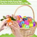 12 Pack Prefilled Easter Eggs With Toys, Pull Back Rabbit Carrot Car Easter Basket Egg Hunt Stuffers, Pre Filled Easter Eggs Fillers for Kids Gifts Party Favors, Goodie Bag Stuffer, Easter Prizes