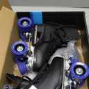 Chicago Skates Classic Quad Roller Skates for Women & Men – Durable & Top Performance, Adjustable High-Top Boots for Safe Indoor/Outdoor Roller Derby–60mm PU Wheels & Semi-Precision Bearings Size 4