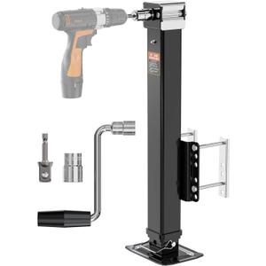 YOMILINK Upgrade 8000 lbs Trailer Jack, Drill Jack, Bolt-On, 28.6" Vertical Travel, Heavy Duty, Adjustable Drop Leg, for Utility Trailer, Yacht, Boat