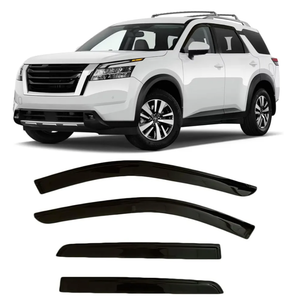 2022-2025 Tape-On Rain Guards for Nissan Pathfinder Side Window Visor Deflectors S SV SL Platinum Rock Creek Smoke Tinted Vent Shades 2023 2024