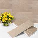 40PCS Peel and Stick Backsplash, 3" x 9" SPC Wall Tiles, Upgraded Structured Soft Glossy Beige Sandstone with White Grout Backsplash Stick on Tile for Kitchen, Bathroom, Fireplace, RV